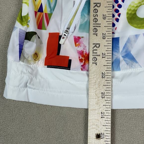 Volvik Jacket Womens 90 White Graphic Print Full Zip Golf Short Sleeve Vented - Picture 5 of 12